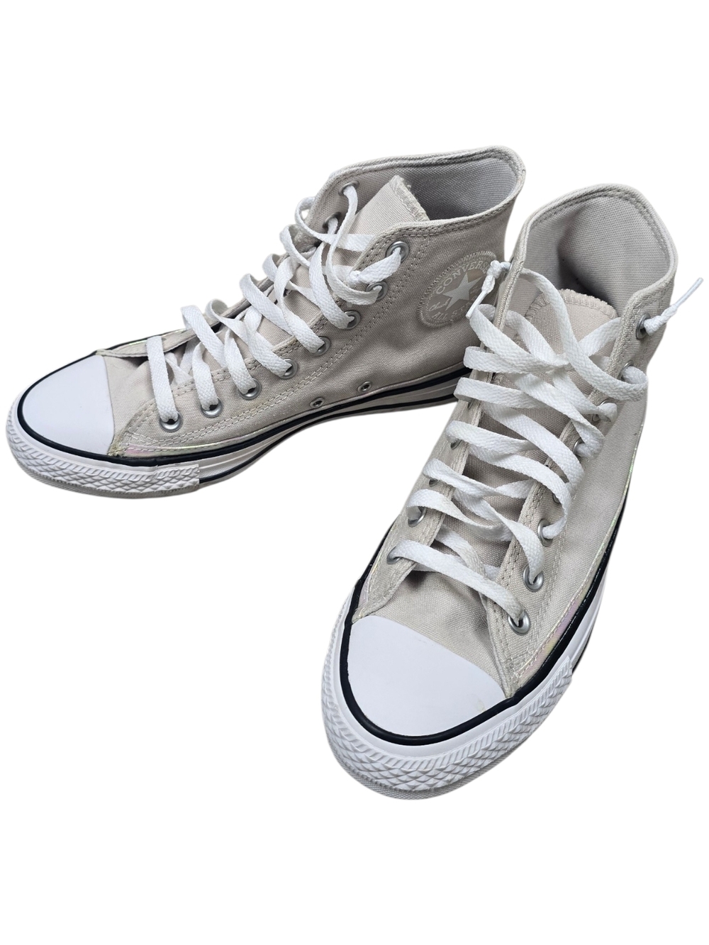 Converse High Top Sneakers in Light Gray and White